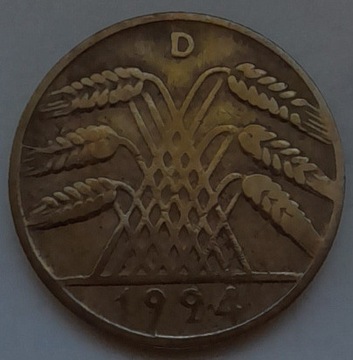 Niemcy Weimar 10 rentenfenigów 1924 D