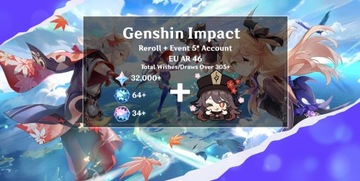 Genshin Impact Konto EU AR 46 Hu Tao + 305+ Wish