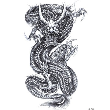 Tatuaż Wodny Zmywalny Smok Chiński 14 x 20cm