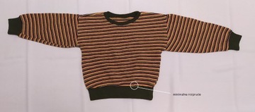 Sweter dziecięcy – PASKI – brązowy żółty