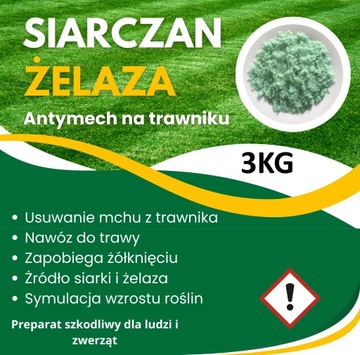 Siarczan Żelaza  Antymech na Trawnik 3kg 500m2