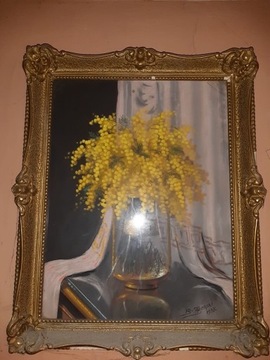 B. SAPIERSKI, 1938r., Mimozy w wazonie
