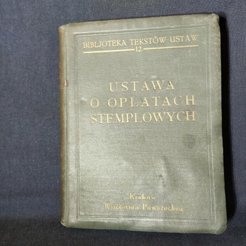 USTAWA O OPŁATACH STEMPLOWYCH 1935 Sz.Szczerbic