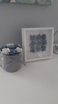 Sprzedam zestaw  flower box+obraz róże handmade