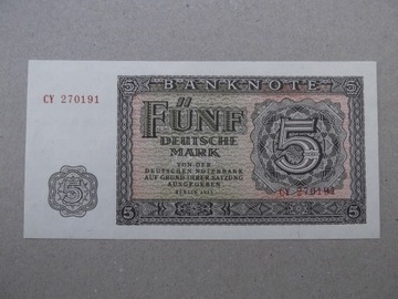 Niemcy NRD 5 marka 1955 ser.CY UNC