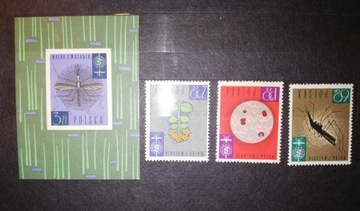 1962 r. Walka z malarią, seria 3 znaczków 