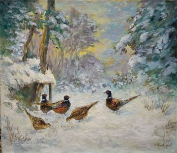 Zima z bażantami, J. Lewandowski
