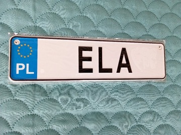 ELA tablica tabliczka imienna 26x7 cm  metal  NOWA