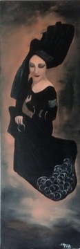 "Mała czarna" Obraz ręcznie malowany 