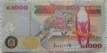 Zambia 1000 kwacha 1992 Ptak Orzeł Rolnictwo