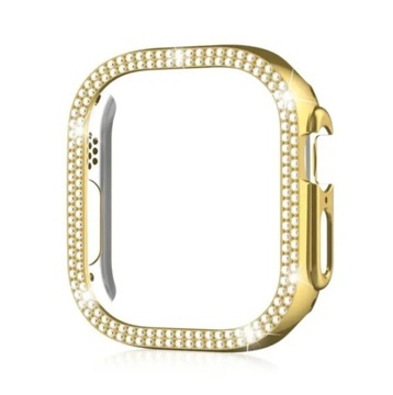 Etui ochronne złote z cyrkoniami na smartwatch 49mm Apple Watch Ultra 