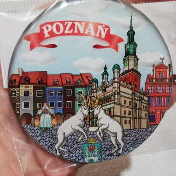 Magnes na lodówkę Poznań Rynek Ratusz Koziołki