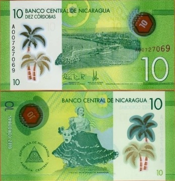 NIKARAGUA 10 CORDOBAS POLIMER 2014 UNC