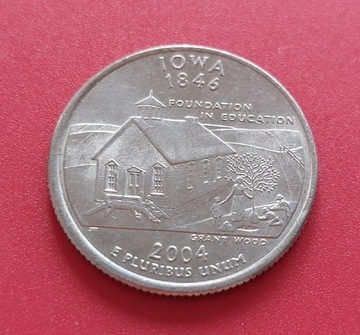 Moneta 1/4 dolara USA 2004. Iowa 1846.