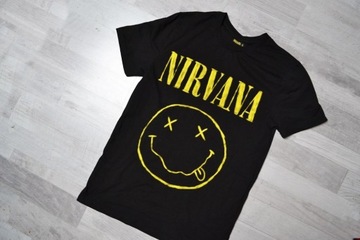 Nirvana S Męska koszulka czarna zespół t-shirt
