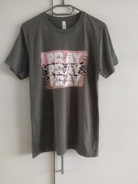 CANVAS t-shirt koszulka khaki PRAY 38 M