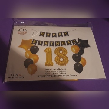Zestaw balonów na 18 urodziny