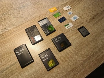 Zestaw Baterie Nokia + Karta Pamięci + Karty Sim