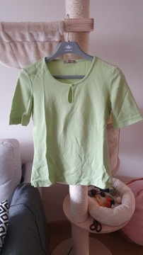 Zielona pistacjowa bluzka shirt krótki rękaw