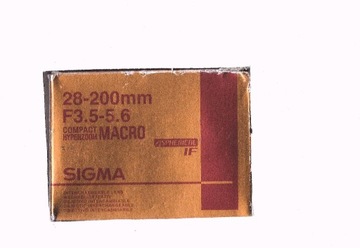 SIGMA 28-200mm F:3,5-5,6 MACRO Asph. IF pudełko