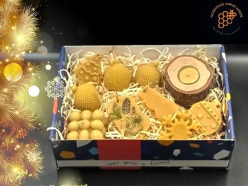 Świąteczny box prezentowy z wosku pszczelego
