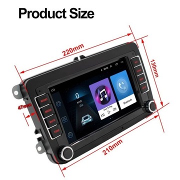 Radio 2 DIN Android GPS BT USB dla VW Passat Golf