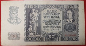 20 złotych 1940 seria H