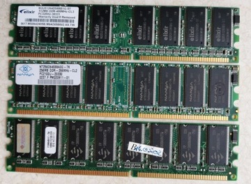 Zestaw pamięci RAM 128+256+512 MB