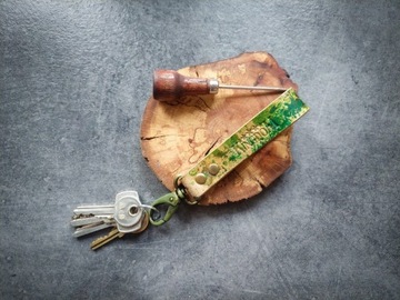 Skórzany brelok do kluczy, handmade kolorowe