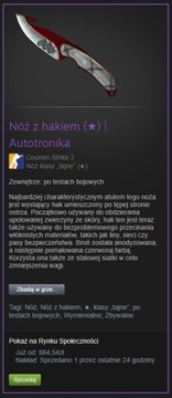 NÓŻ GUT AUTOTRONIC FT | KOSA DO GRY CS2/CSGO