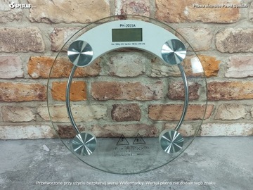 Elektroniczna waga łazienkowa 180 kg szklana lcd