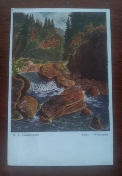 Stara pocztówka Tatry wodospad St. E. Radzikowski