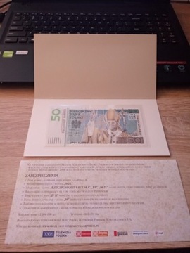 Banknot 50zł Jan Paweł II numer 162 886