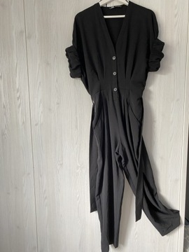 Długi elegancki czarny kombinezon Zara S