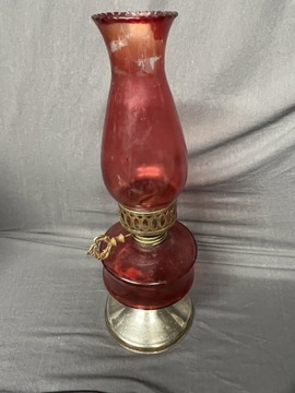 Lampa naftowa szkło Stylowe przedmioty vintage