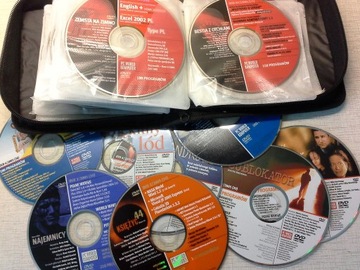 Kolekcja 40 płyt DVD z filmami, grami, programami 