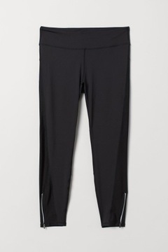 H&M SPORT Legginsy do biegania zamki odblaski 38 M