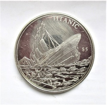 5 Dolarów 2000 r. Liberia ( Titanic )