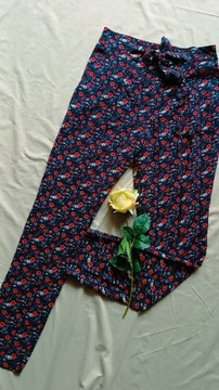 Spodnie Tom Tailor rozmiar 38 kwiaty wiskoza na lato z wysokim stanem