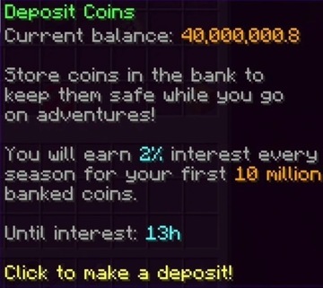 Hypixel skyblock coins minecraft 5kk 5000000 monet