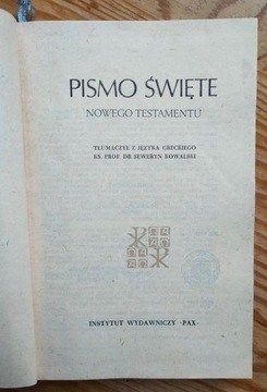 Pismo Święte Nowego Testamentu 1957 Kowalski