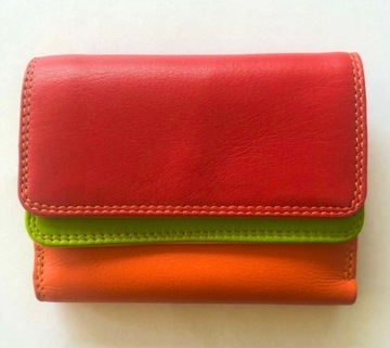 Nowy portfel, miękka skóra, czerwony i czerw-ziel