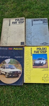 Książki: naprawa 125p, 126p, Polonez, Wartburg.