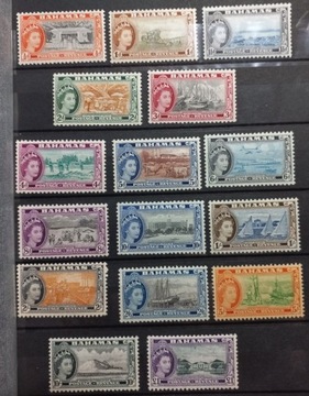 Bahamy 1954-64 Elżbieta II znaczki pocztowe 