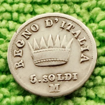 1808 Król. Włoch Napoleon l , srebrnych 5 lirów,M