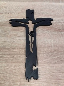 Krzyż krzyżyk na ścianę czarny 21 x 13 cm