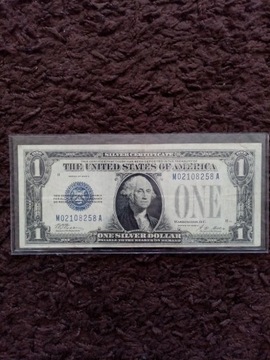 1 Dolar USA 1928r- niebieska pieczęć, rzadki 