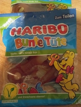 Oryginalne niemieckie żelki Haribo Bunte Tute