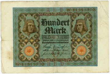 100 REICHSMARK 1.11.1920 - stan na skanie