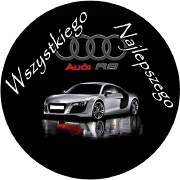 OPŁATEK NA TORT URODZINY AUDI AUTO 30 40 50 LOGO